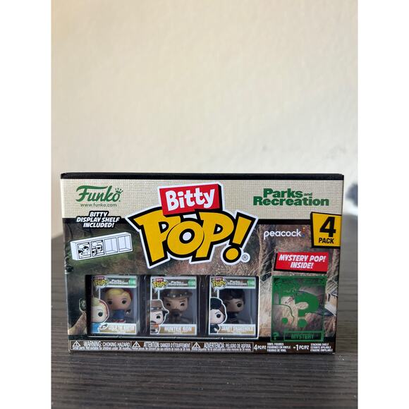 SEALED PARKS REC BITTY Ron Leslie April Janet Funko Pop 4-Pack W/ Mystery Chase - Picture 1 of 2